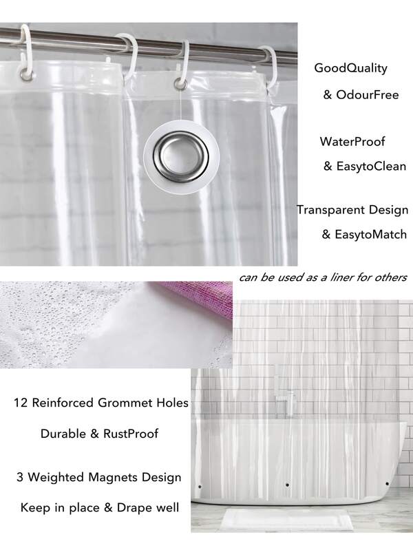 Clear Waterproof Shower Curtain SHEIN USA