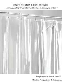 Clear Waterproof Shower Curtain - Clear - View 5