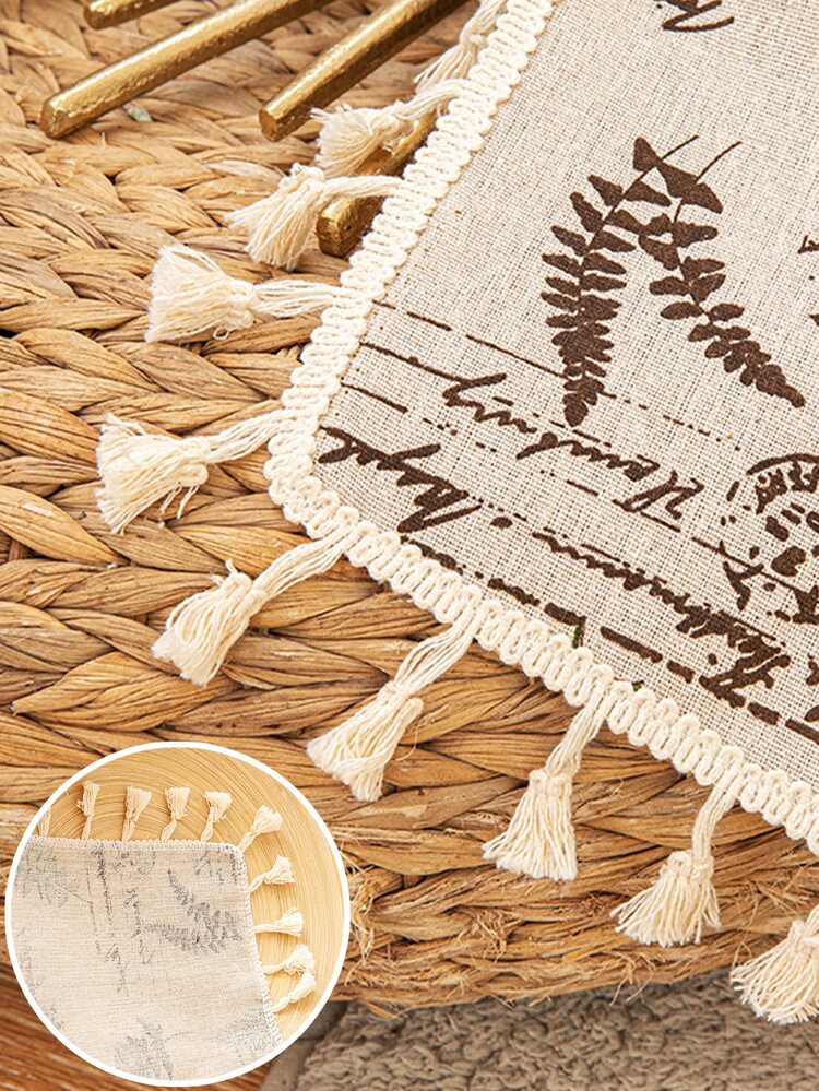 1入組葉子圖案桌布 - 彩色 - 查看 8