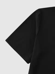 Manfinity Homme Men Slogan Graphic Tee & Joggers - Black - View 6