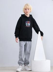 Boys Solid Press Crease Jogging Joggers - Light Grey - View 1