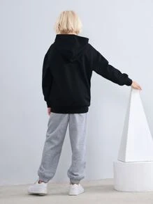 Boys Solid Press Crease Jogging Joggers - Light Grey - View 2