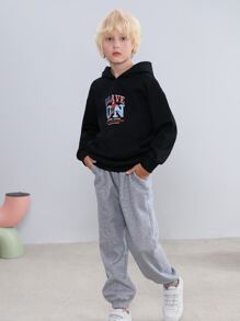 Boys Solid Press Crease Jogging Joggers - Light Grey - View 3