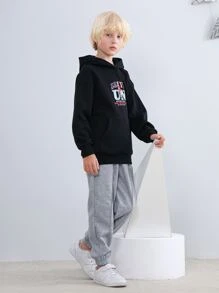 Boys Solid Press Crease Jogging Joggers - Light Grey - View 6