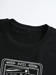 Flirla Plus Cat & Slogan Graphic Tee - Black - View 6