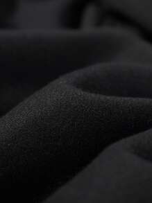 Manfinity EMRG Men Slogan & Picture Print Kangaroo Pocket Drawstring Thermal Hoodie - Black - View 6