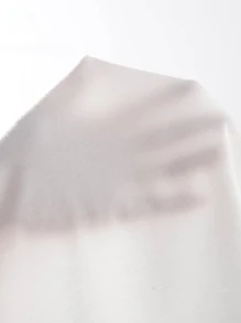 SHEIN EZwear 素色短版羅紋針織背心上衣 - 白色 - 查看 6