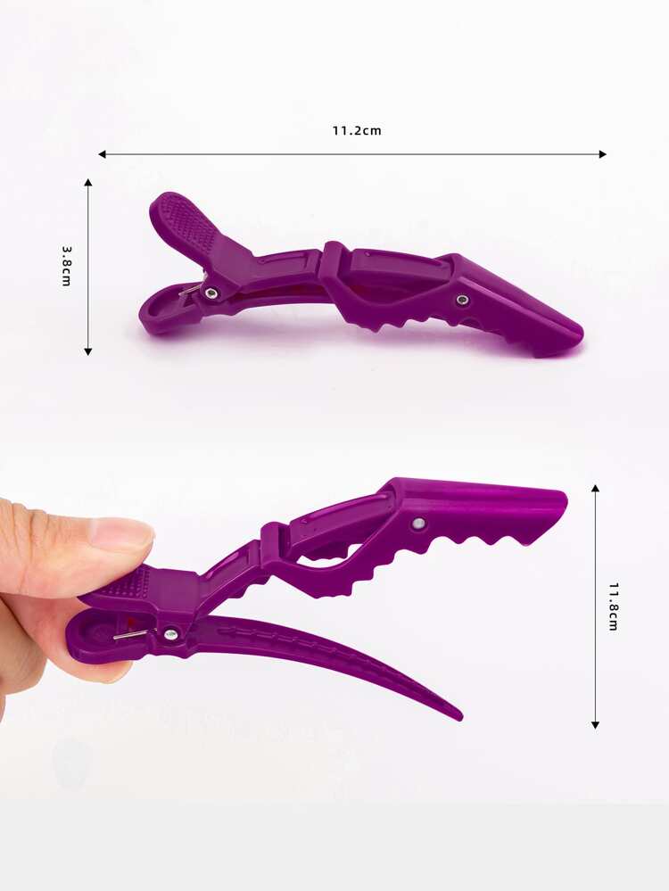 6pcs Crocodile Hair Clips, Curved Hair Clips, Solid Color Rectangular Crocodile Hair Clips - Elegant, Fashionable, Sweet, Suitable For Women's Daily Wear, Professional Hair Salon Hair Clips, Hairstylist Fixing Hair Clips, Used For Salon Styling, Back To School Hair Clips, Travel Essentials, Backcombing, Blow Dryer, Hair, Hairstylist, Edge Comb, Blow Dryer