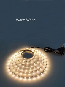 1 pieza 1.5m 90-led Luz de tira llevada blanca cálida para mesita de noche, retroiluminación, iluminación de escritorio de oficina - Amarillo - Ver 3