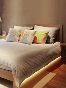 1 pieza 1.5m 90-led Luz de tira llevada blanca cálida para mesita de noche, retroiluminación, iluminación de escritorio de oficina - Amarillo - Ver 4