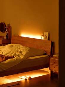 1 pieza 1.5m 90-led Luz de tira llevada blanca cálida para mesita de noche, retroiluminación, iluminación de escritorio de oficina - Amarillo - Ver 7