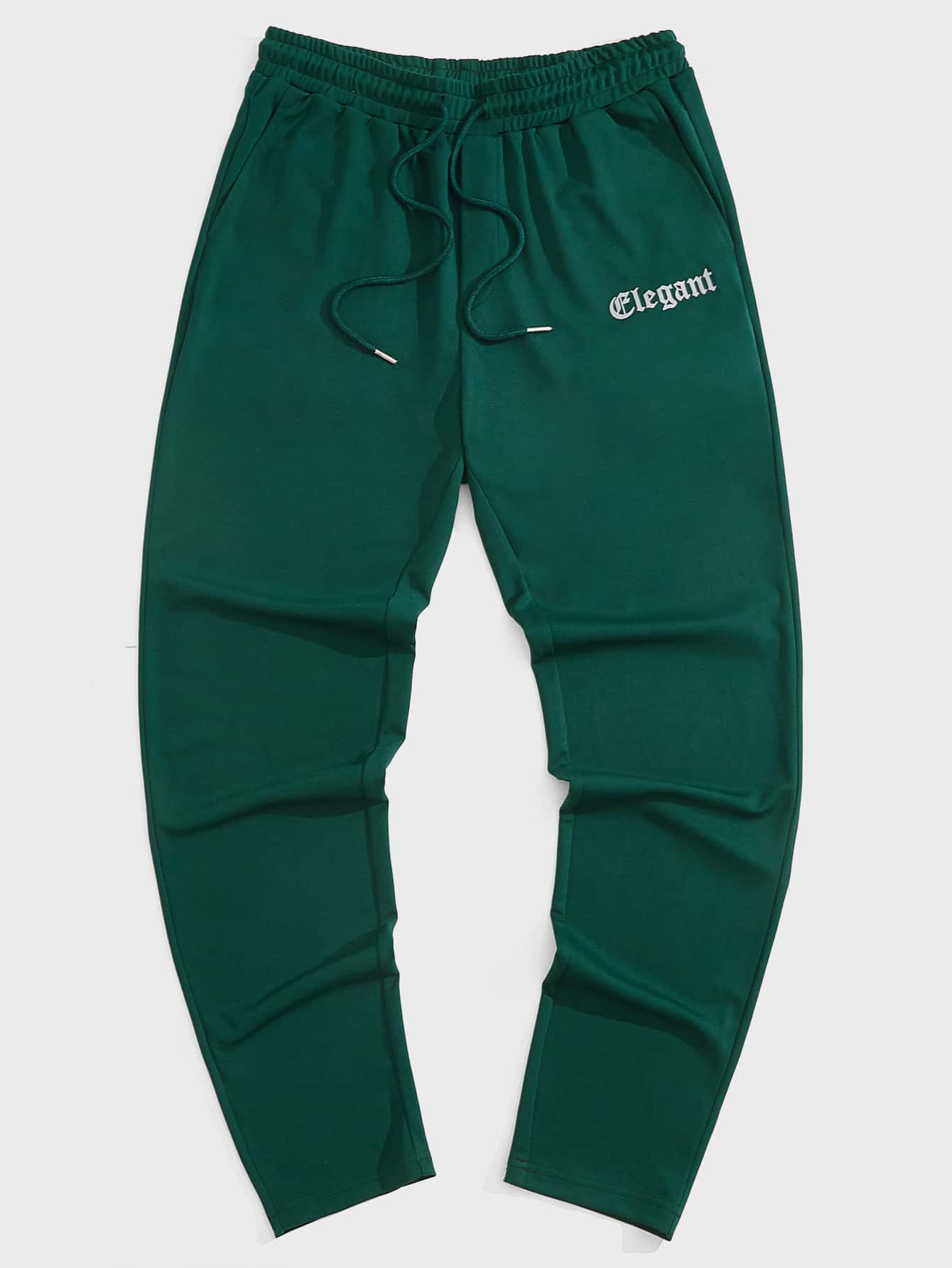 Manfinity RebelGame Quần thể thao Nam Dây kéo Túi Lá thư - Màu xanh lá cây đậm - Xem 1