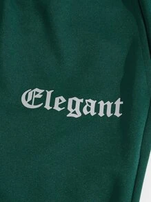 Manfinity RebelGame Quần thể thao Nam Dây kéo Túi Lá thư - Màu xanh lá cây đậm - Xem 3