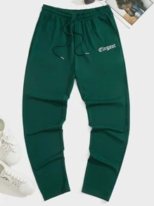 Manfinity RebelGame Quần thể thao Nam Dây kéo Túi Lá thư - Màu xanh lá cây đậm - Xem 5