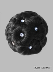 Rhinestone Decor Braided Synthetic  Hair Bun