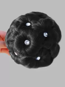 Rhinestone Decor Braided Synthetic  Hair Bun