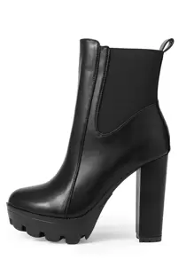 Giày bốt cao gót đế xuồng, màu trơn thời trang thu đông đa năng dành cho nữ - màu đen - Xem 5