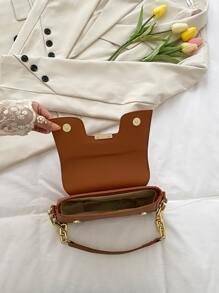 Túi đeo nách màu trơn dành cho nữ, túi đeo nách, túi vuông, túi đeo chéo, ba lô chức năng phong cách đại học, túi đeo vai đi làm tối giản, túi tote đa năng thời trang tối giản mới có sức chứa lớn, túi tote cao cấp có sức chứa lớn họa tiết da cá sấu màu trơn - màu nâu - Xem 6