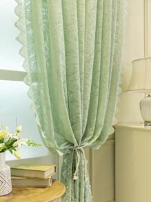 Phòng Ngủ Thêu Hoa Trang Trí Con Sò Rèm Một Mảnh, Rèm Lưới Màu Xanh Lá Cây - màu xanh lá - Xem 7