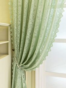 Phòng Ngủ Thêu Hoa Trang Trí Con Sò Rèm Một Mảnh, Rèm Lưới Màu Xanh Lá Cây - màu xanh lá - Xem 2