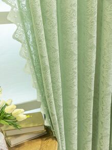 Phòng Ngủ Thêu Hoa Trang Trí Con Sò Rèm Một Mảnh, Rèm Lưới Màu Xanh Lá Cây - màu xanh lá - Xem 6