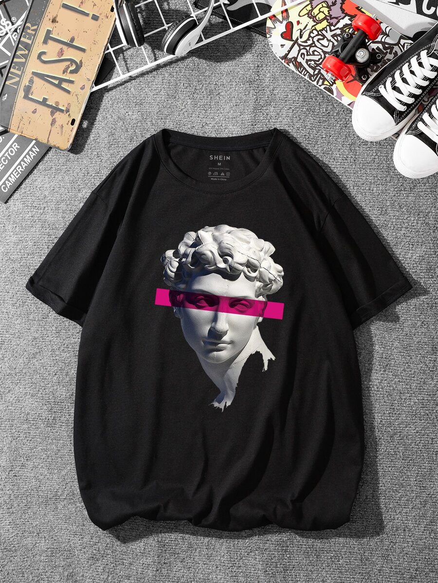 Tops Nam Con số Đường phố - màu đen - Xem 1