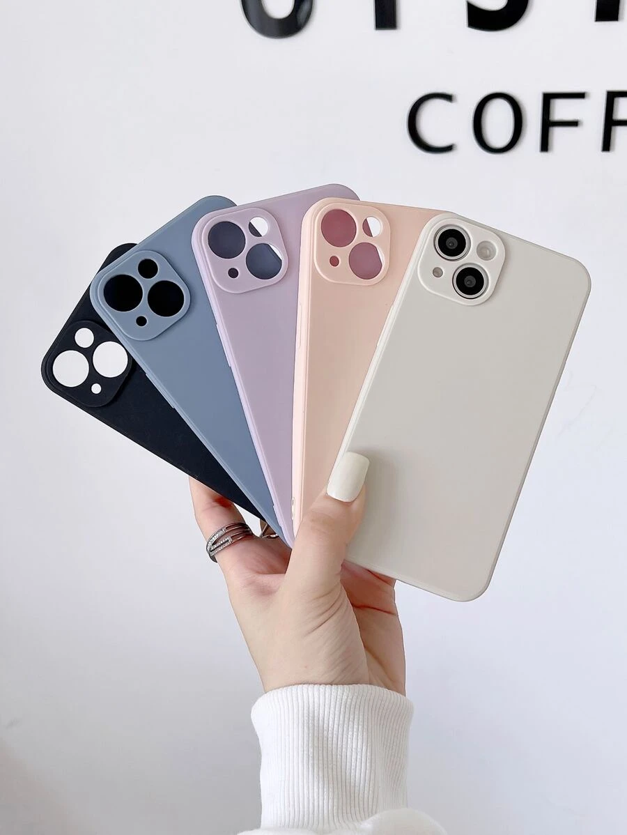 كفر هاتف سادة متوافق مع iPhone15/15Plus/15Pro/15Promax 5 قطع