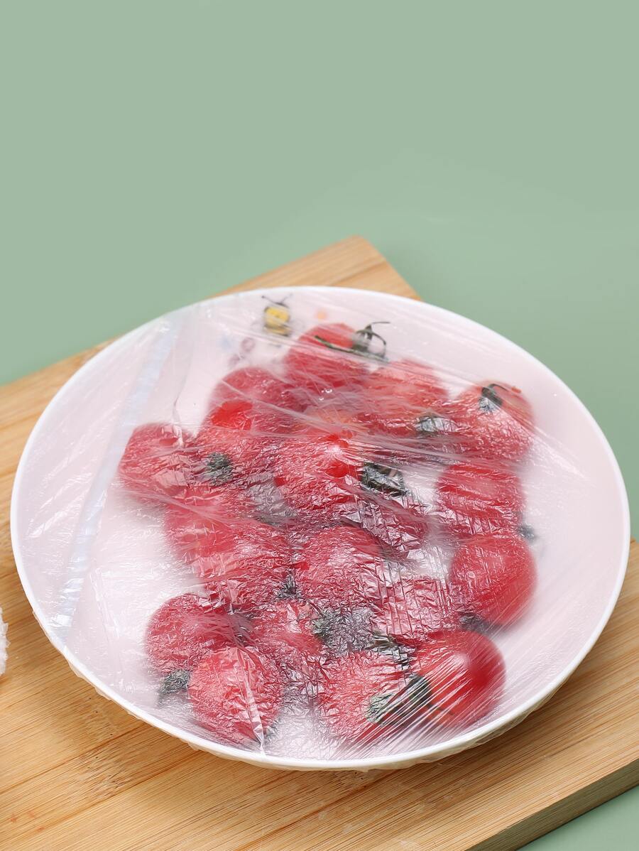 50pcs Disposable Food Fresh-keeping Cover, Clear Round Disposable Food Cover For Kitchen - Clear - View 1