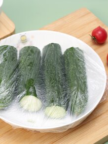 50pcs Disposable Food Fresh-keeping Cover, Clear Round Disposable Food Cover For Kitchen - Clear - View 5