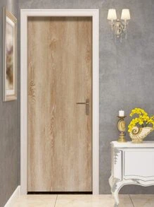 1入組木紋圖案牆紙 - 駝色 - 查看 1