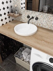 1入組木紋圖案牆紙 - 駝色 - 查看 4