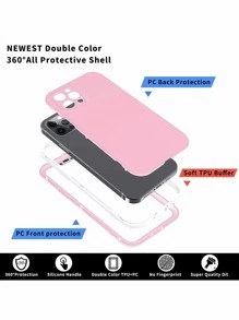 Basic Phone Cases Pink All Protective Phone Case Compatible With IPhone 11,IPhone 13,IPhone 14 Pro Max - Pink - View 4