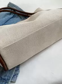 1 件女士拼色单肩手提包，宽敞的设计，时尚通勤、学校、办公室和休闲装，秋冬季