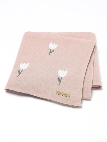 بطانية استحمام طفل مطبوع بنمط الزهور 1 قطعة، حب عيد الحب