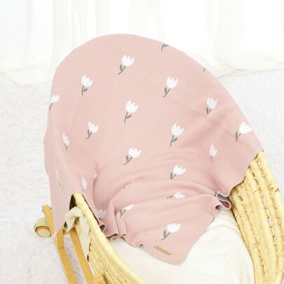 1 件婴儿花朵图案襁褓毯爱心情人节