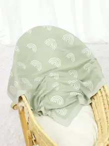 1 件婴儿彩虹图案襁褓毯爱情人节 - 綠色 - 查看 2