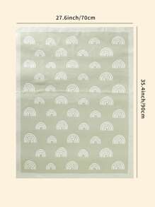 1 件婴儿彩虹图案襁褓毯爱情人节 - 綠色 - 查看 4