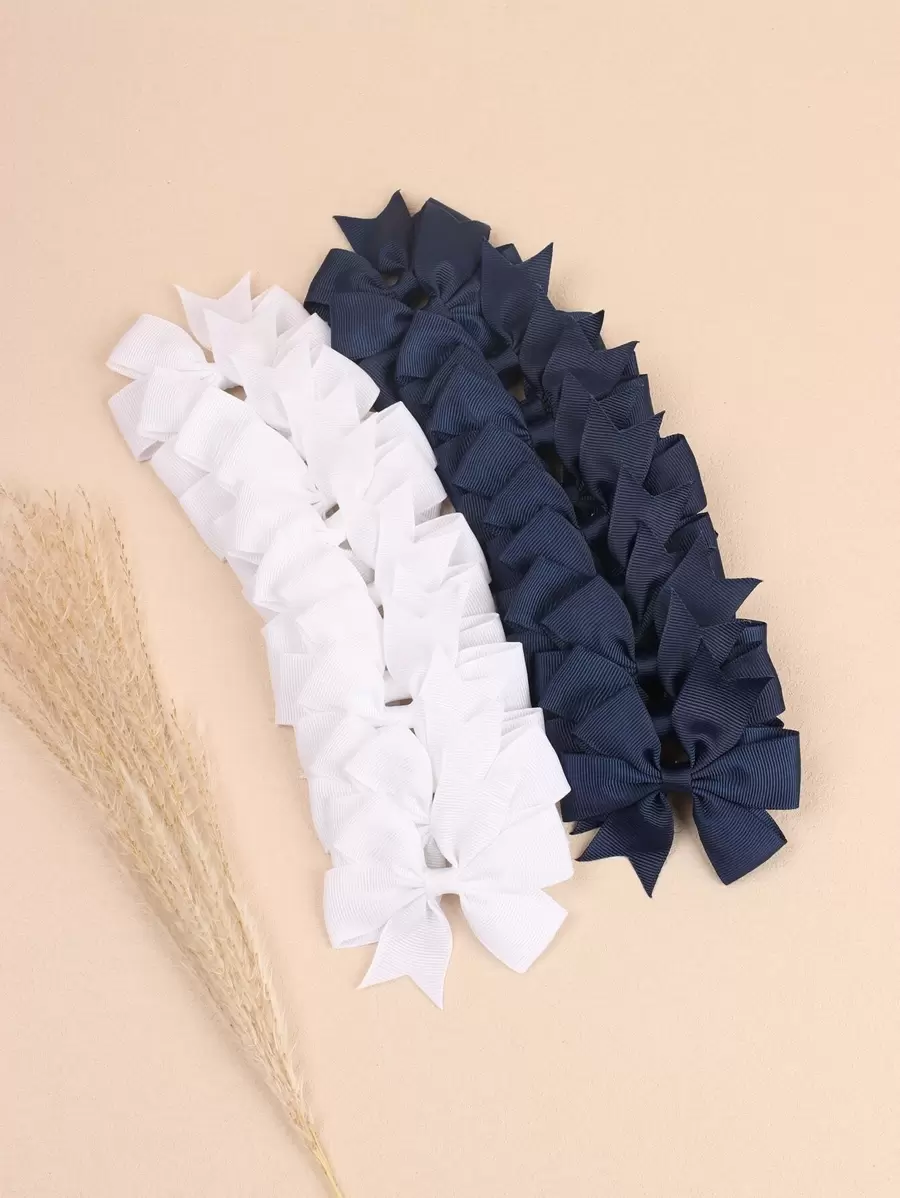 24pcs Toddler Girls Bow Decor Alligator Hair Clip - Multicolor - View 1