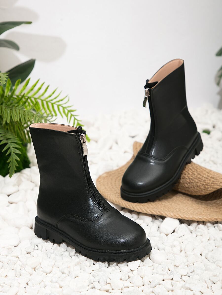 Niñas Botas con cremallera delantera - Negro - Ver 1