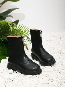 Niñas Botas con cremallera delantera - Negro - Ver 2