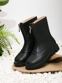 Niñas Botas con cremallera delantera - Negro - Ver 3