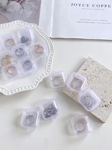 10 piezas Caja de almacenamiento de joya transparente - transparente - Ver 1