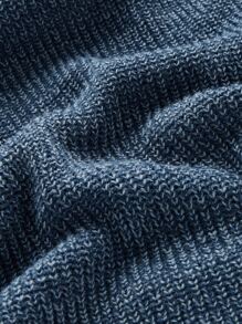 Manfinity Men Round Neck Marled Knit Jumper - Dusty Blue - View 2