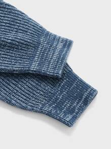 Manfinity Men Round Neck Marled Knit Jumper - Dusty Blue - View 4