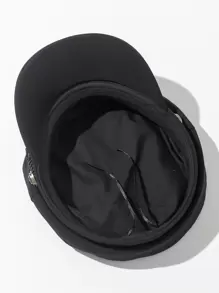 1 chiếc Mũ Newsboy họa tiết mỏ neo bện màu trơn cho nữ, phong cách Hàn Quốc thời trang để đội hàng ngày và kết hợp - màu đen - Xem 2