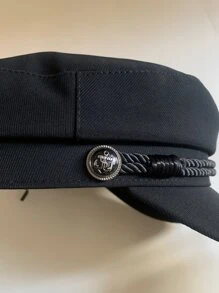 1 chiếc Mũ Newsboy họa tiết mỏ neo bện màu trơn cho nữ, phong cách Hàn Quốc thời trang để đội hàng ngày và kết hợp - màu đen - Xem 4