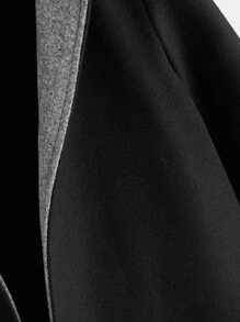 SHEIN 小男童連帽粗花呢花呢外套 - 黑色 - 查看 4