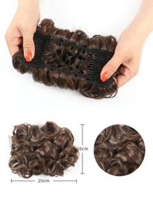 Short Curly Synthetic Hair Buns - Multicolor - View 5