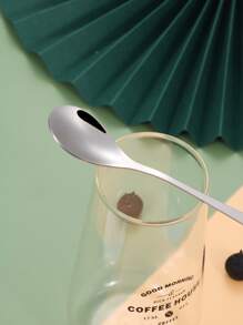 1入組愛心細節不銹鋼銀色情侶咖啡勺適用於禮品