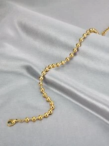 MONALLY Vòng tay dây bi tối giản mạ vàng 18K, 1 chiếc, dành cho nữ, chất liệu thép không gỉ, quà tặng bạn thân, phụ kiện trang trí hàng ngày. - Vàng - Xem 3